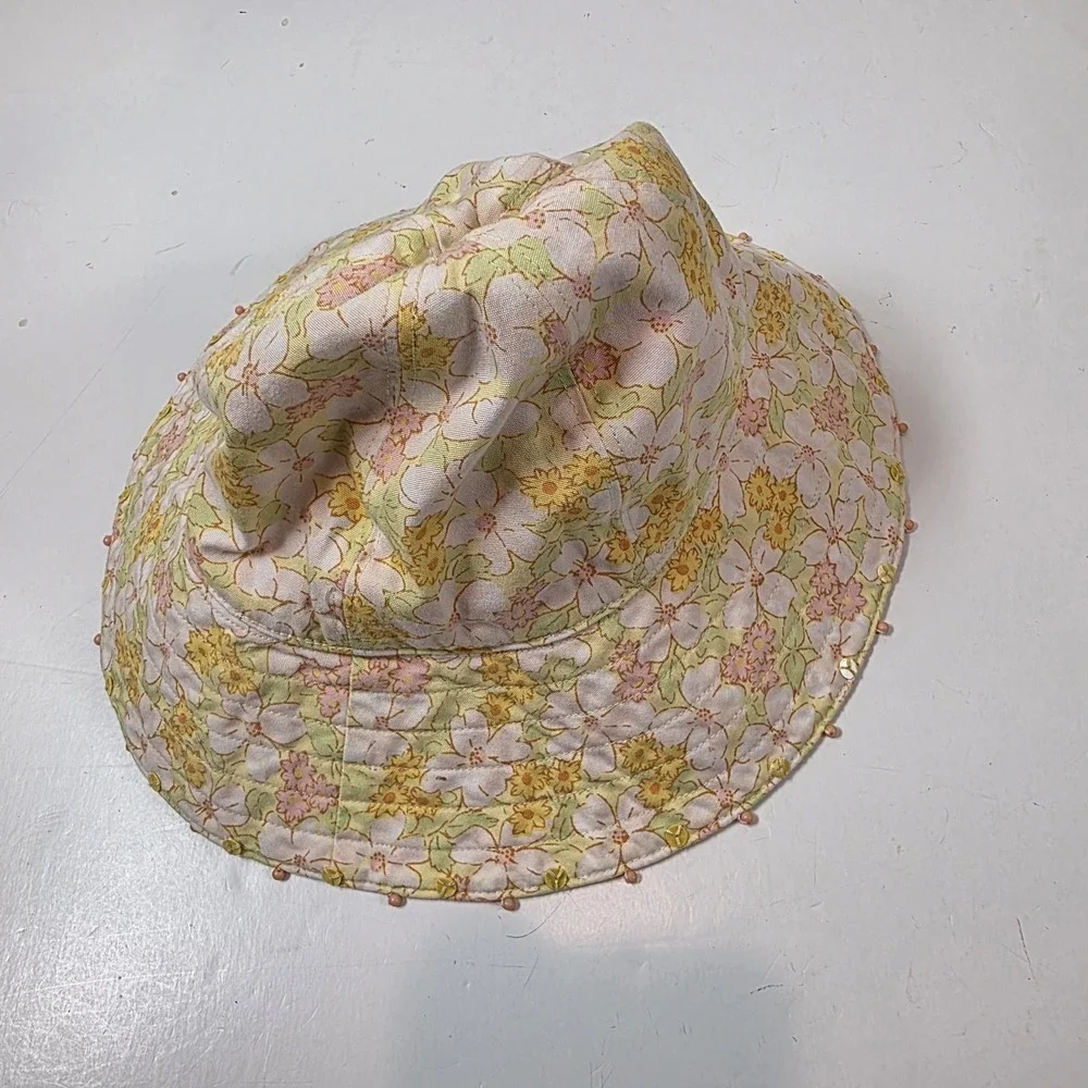 Vintage Wildflower Fields reversible hat floral Gymboree bucket s/m
